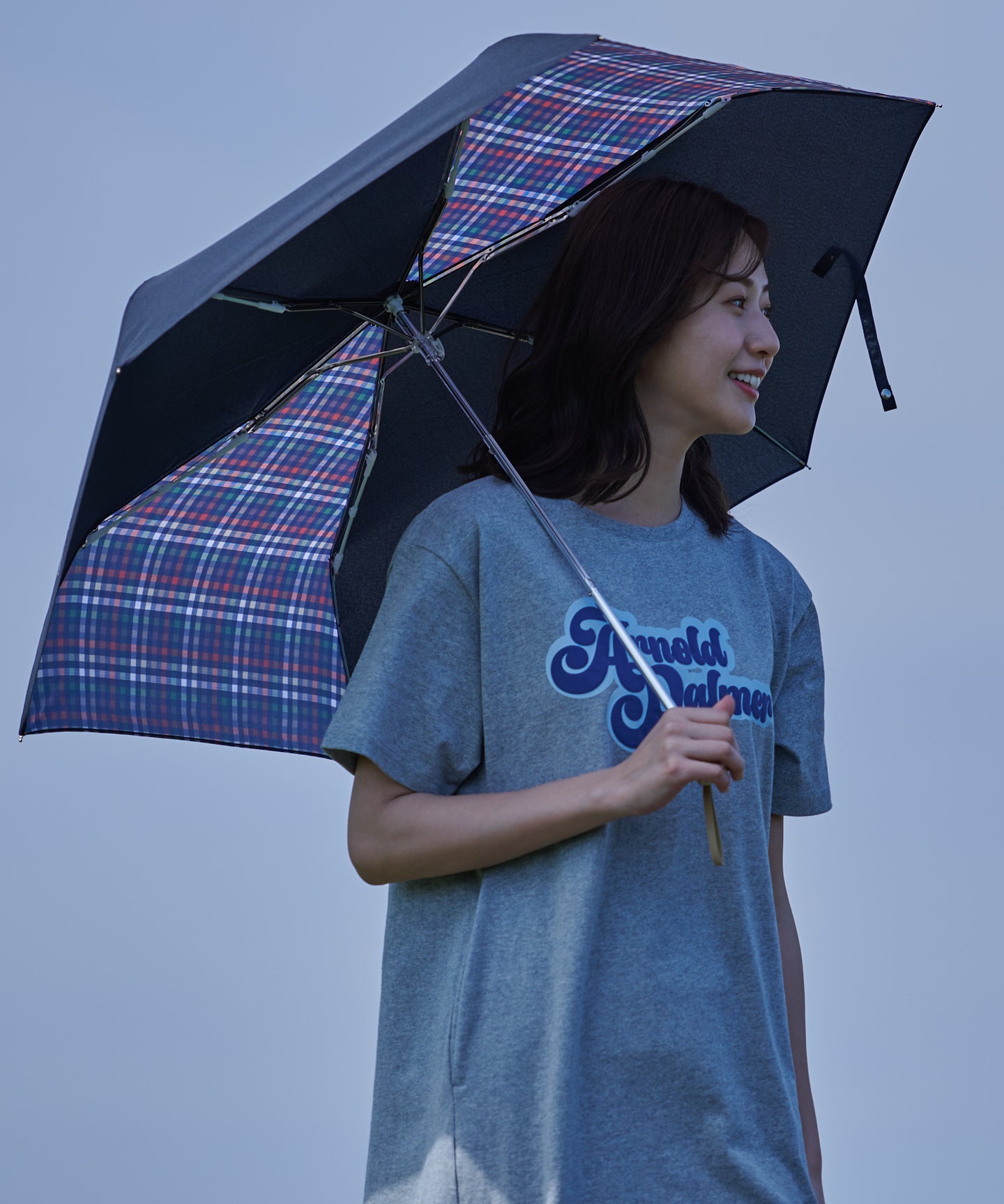 Arnold Palmer パネルパーマーチェック晴雨兼用 シェア折り畳み傘